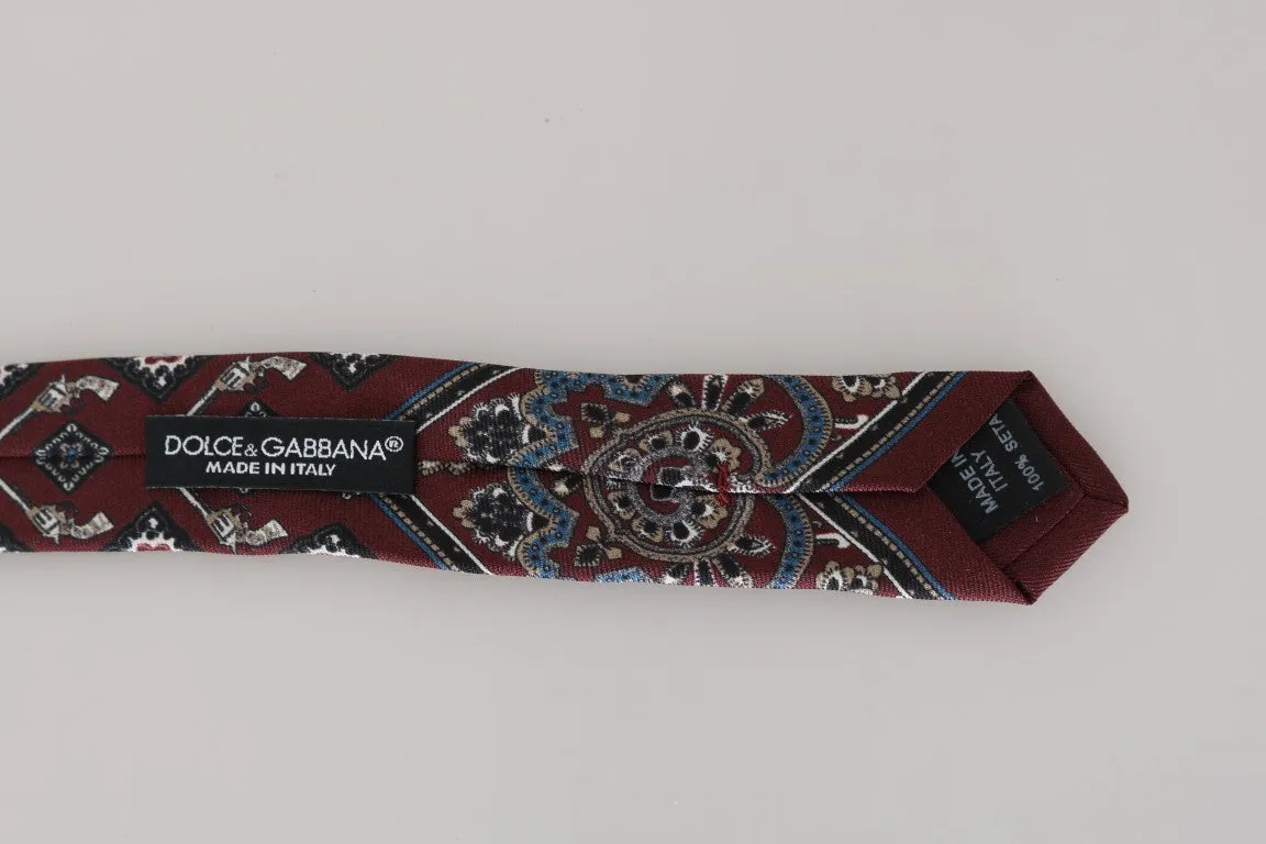 Bordeaux Silk Print Tie