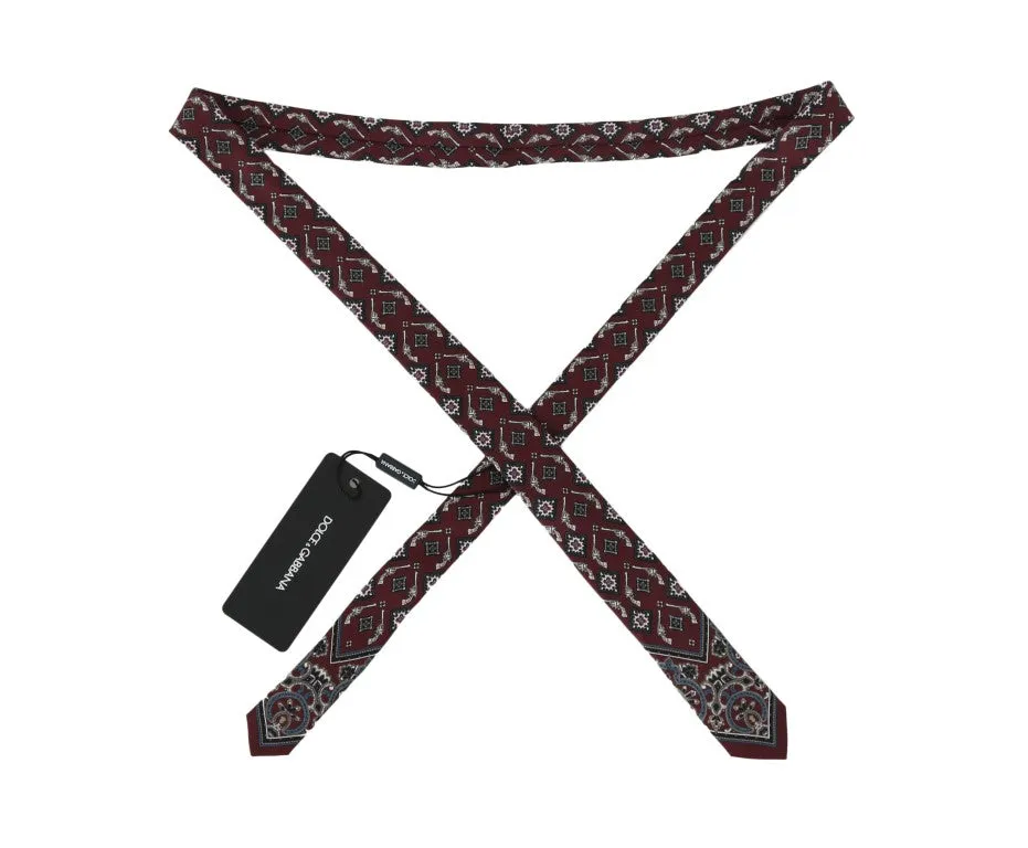 Bordeaux Silk Print Tie