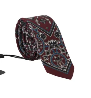 Bordeaux Silk Print Tie