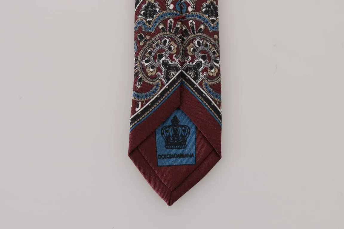 Bordeaux Silk Print Tie