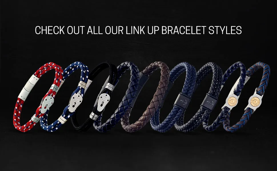 Braided Leather Bracelet with Stainless Steel Magnetic Closure