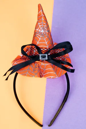 Broom Hair Don't Care Orange Witch's Hat Headband