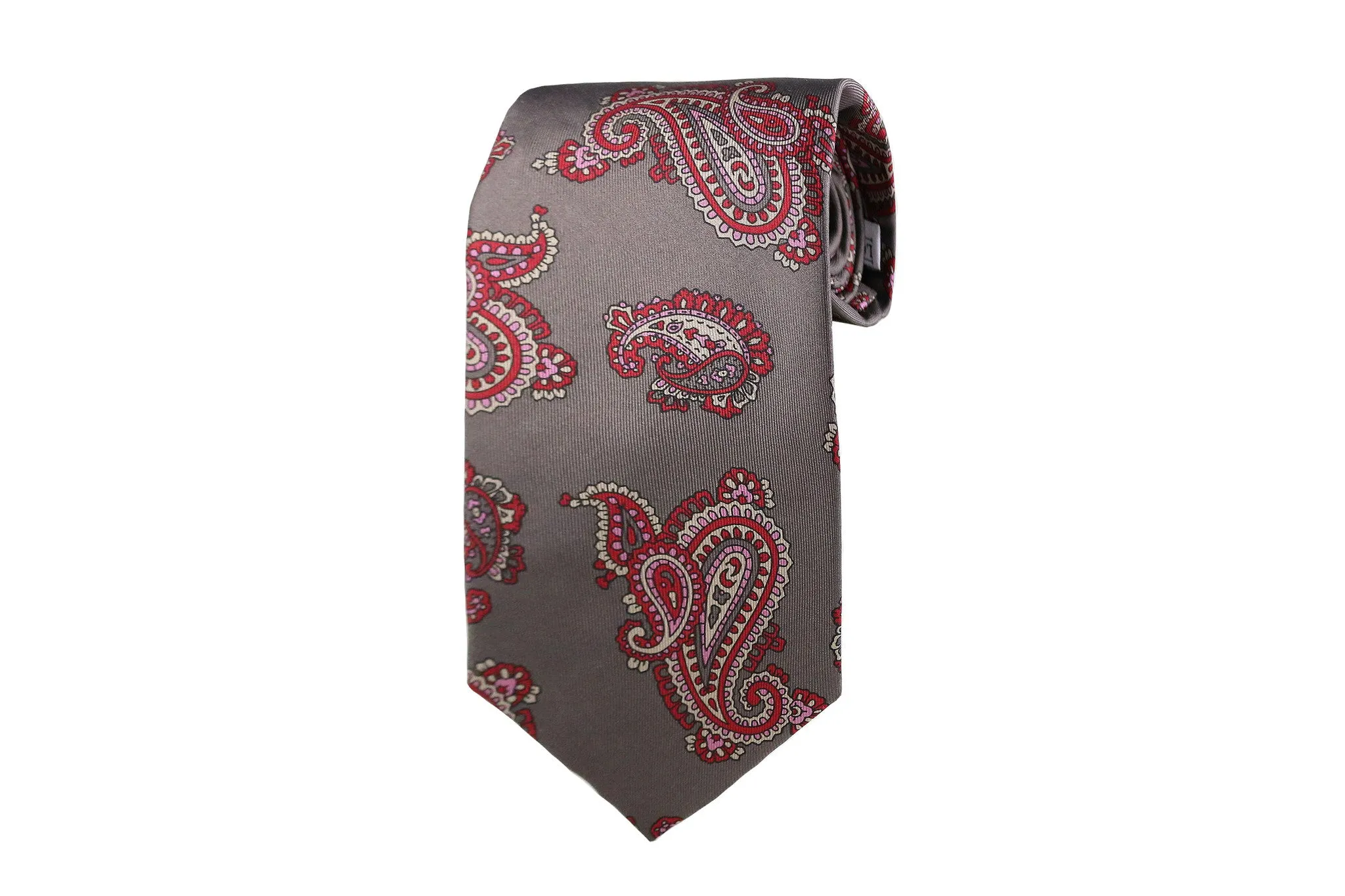 Brown Paisley Silk Tie