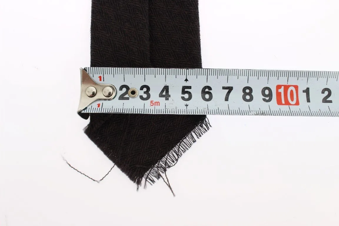 Brown Wool Skinny Neck Tie