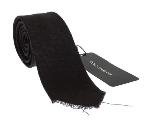 Brown Wool Skinny Neck Tie