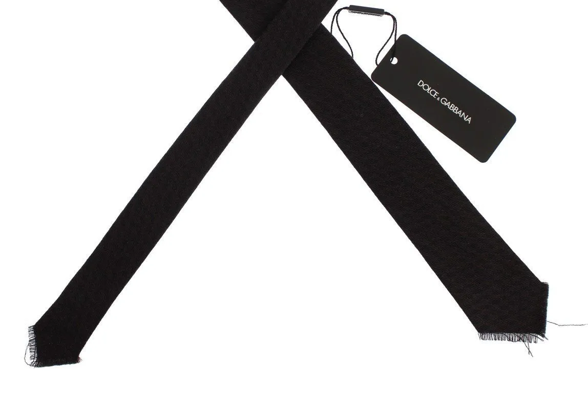 Brown Wool Skinny Neck Tie