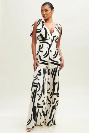 BRUSH STROKES TIES JUMPSUIT