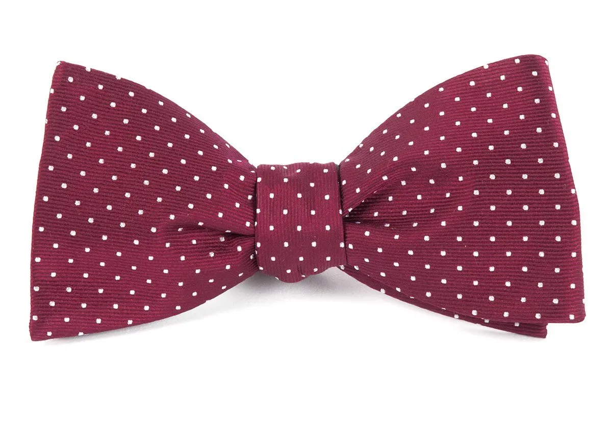 Burgundy Mini Dots Bow Tie