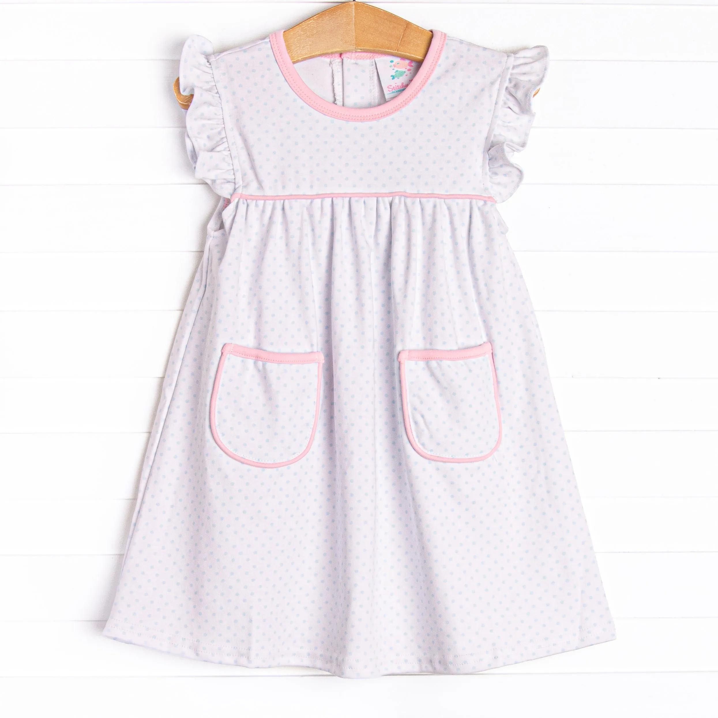 Cassidy Pima Ruffle Dress, Pink