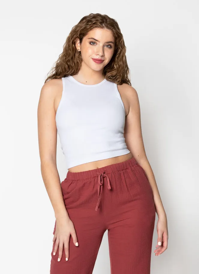 C'est Moi Bamboo Ribbed Tank