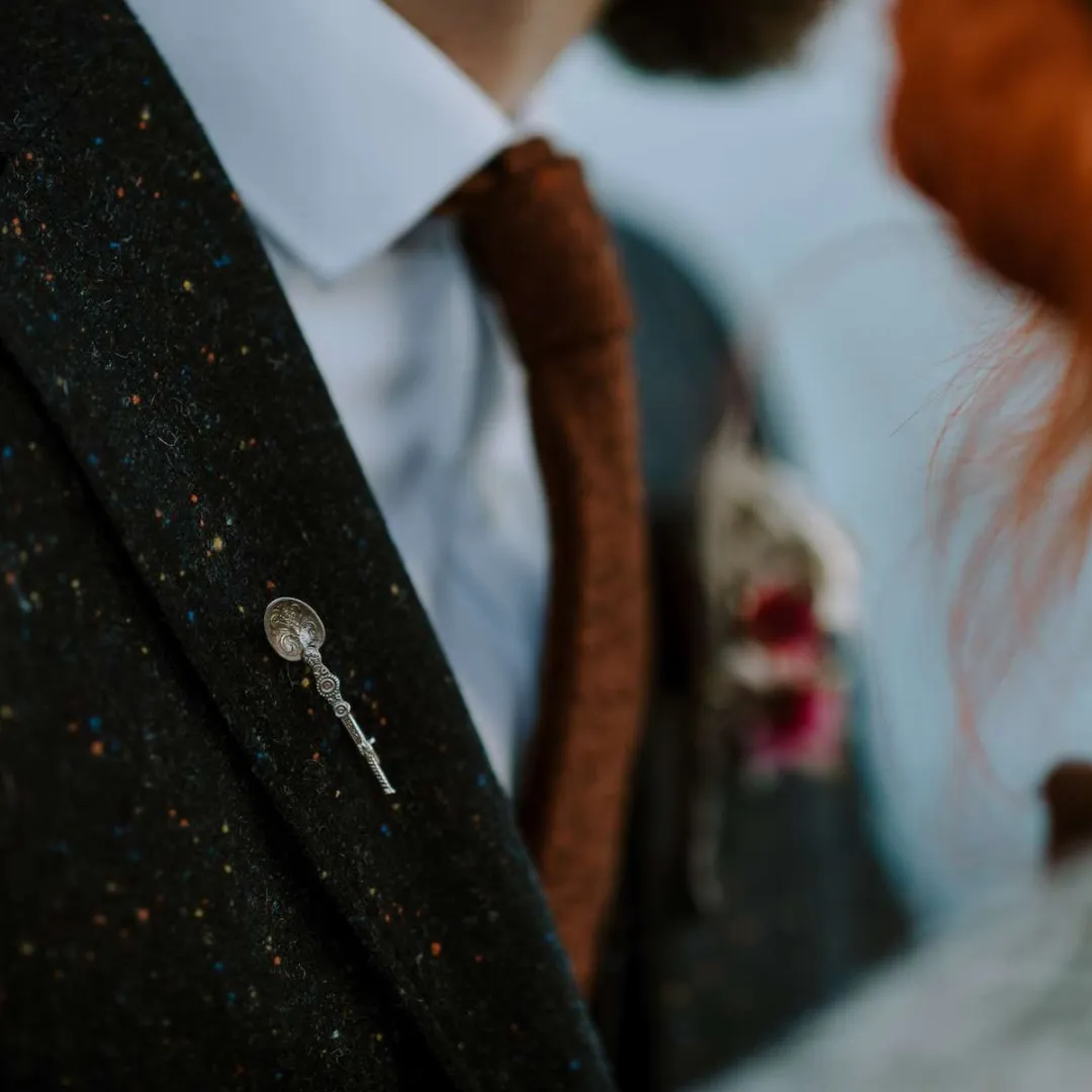 Charlie Burnt Orange Wool Tie, Pocket Square and Cotton Sock set
