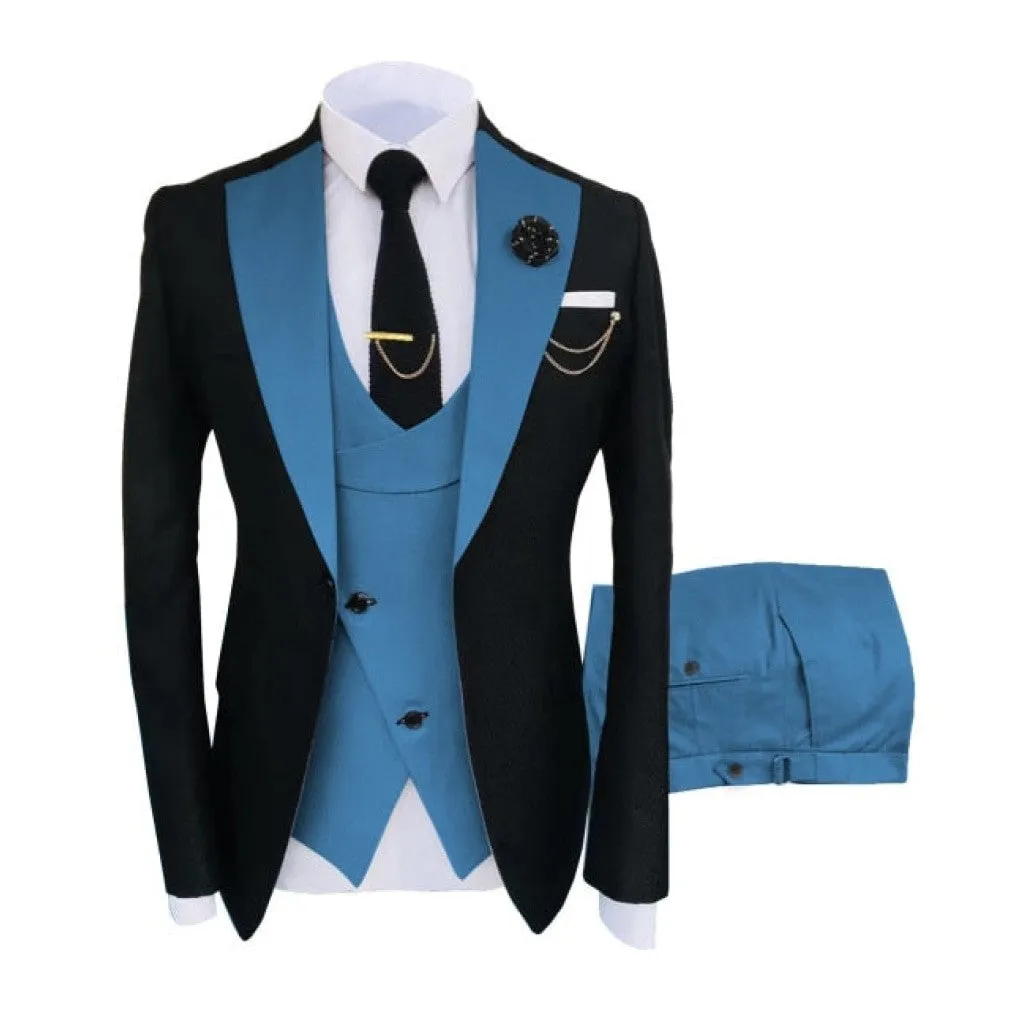 ContiNent 33 Costume Homme Popular Clothing Luxury Party Stage Men's Suit Groomsmen Regular Fit Tuxedo 3 Peice Set Jacket Trousers Vest