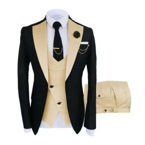 ContiNent 33 Costume Homme Popular Clothing Luxury Party Stage Men's Suit Groomsmen Regular Fit Tuxedo 3 Peice Set Jacket Trousers Vest