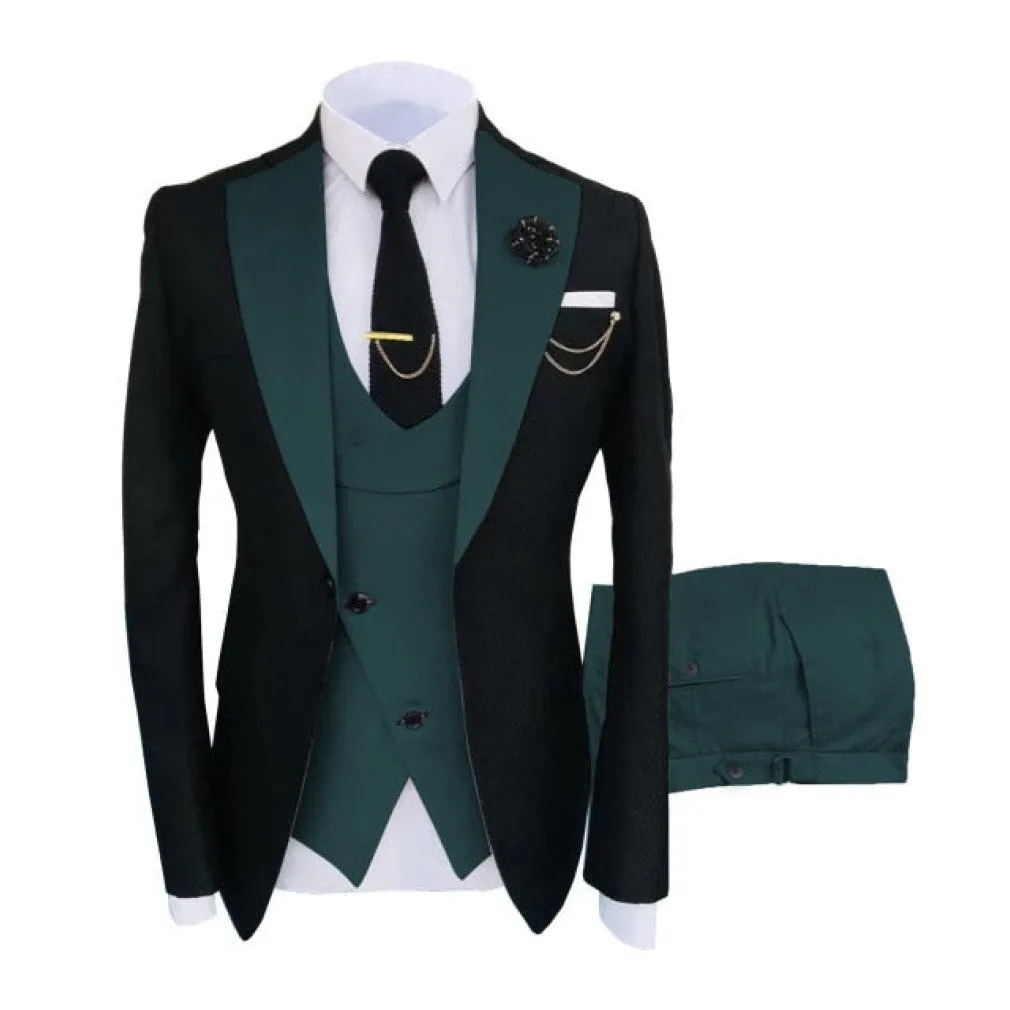 ContiNent 33 Costume Homme Popular Clothing Luxury Party Stage Men's Suit Groomsmen Regular Fit Tuxedo 3 Peice Set Jacket Trousers Vest