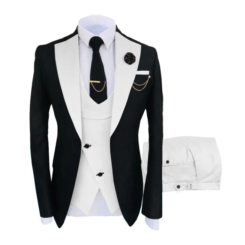 ContiNent 33 Costume Homme Popular Clothing Luxury Party Stage Men's Suit Groomsmen Regular Fit Tuxedo 3 Peice Set Jacket Trousers Vest
