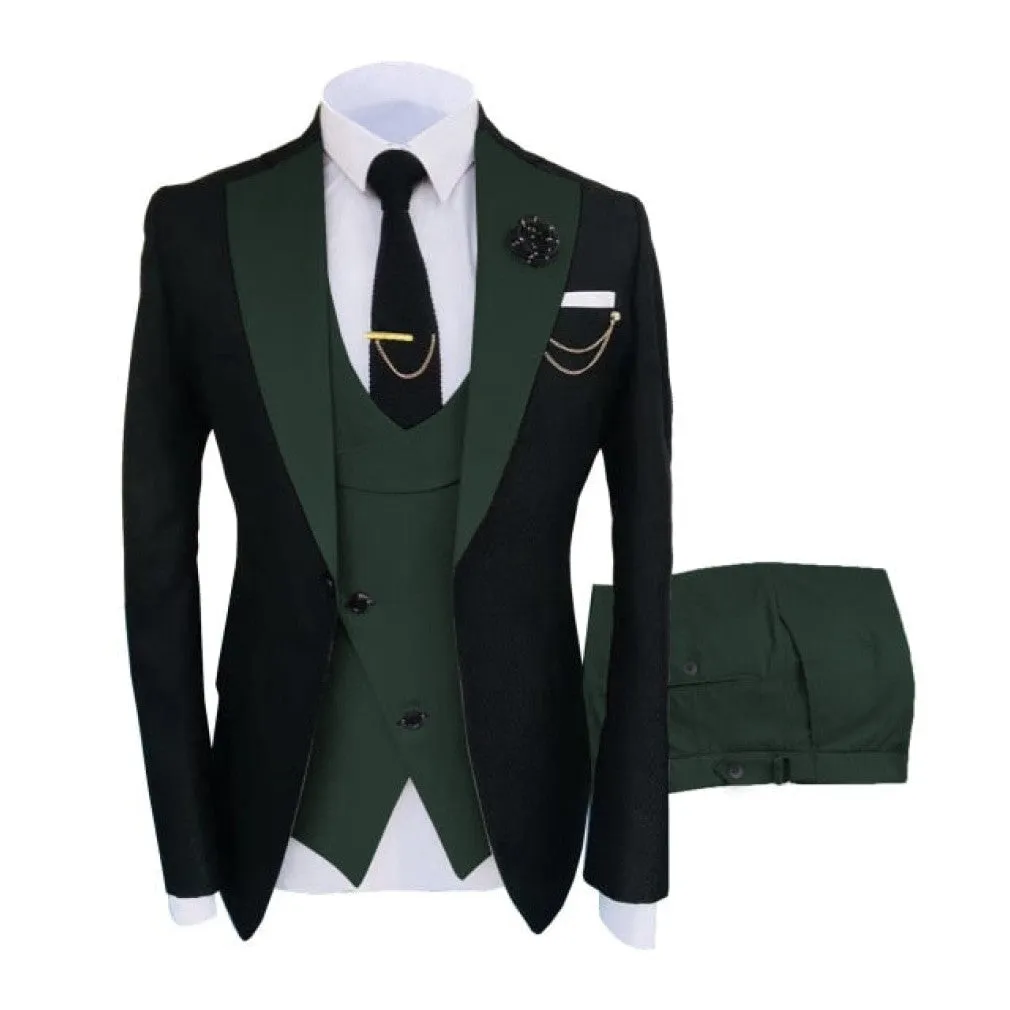 ContiNent 33 Costume Homme Popular Clothing Luxury Party Stage Men's Suit Groomsmen Regular Fit Tuxedo 3 Peice Set Jacket Trousers Vest