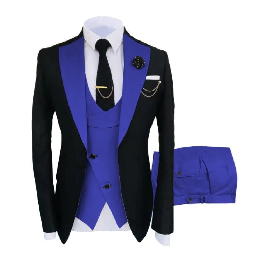 ContiNent 33 Costume Homme Popular Clothing Luxury Party Stage Men's Suit Groomsmen Regular Fit Tuxedo 3 Peice Set Jacket Trousers Vest