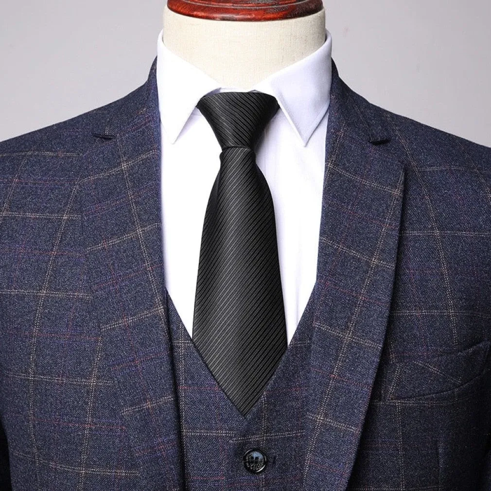ContiNent 33 Men 3 Pieces Suit Spring Autumn Plaid Slim Fit Business Formal Casual Check Suits Office Work Party Prom Wedding Groom