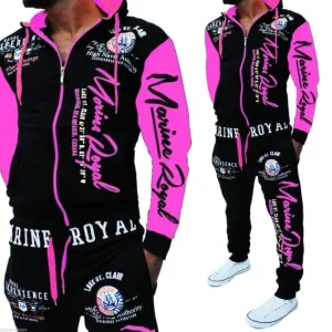ContiNent 33 Men Tracksuit 2 Piece Tops and Pants Mens Sweat Suits Set Letter Print Plus Size Jogger Sets for Men Clothing