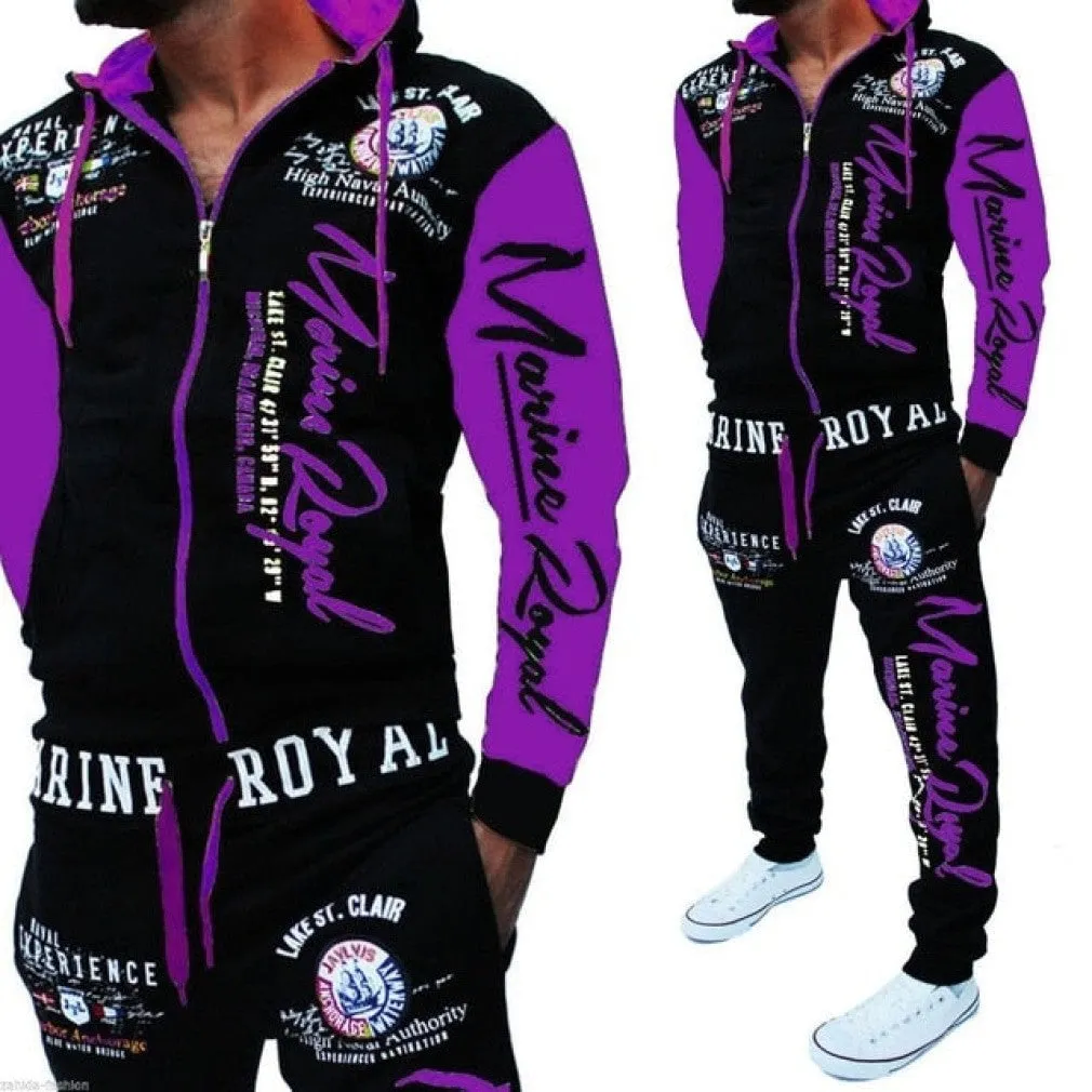 ContiNent 33 Men Tracksuit 2 Piece Tops and Pants Mens Sweat Suits Set Letter Print Plus Size Jogger Sets for Men Clothing