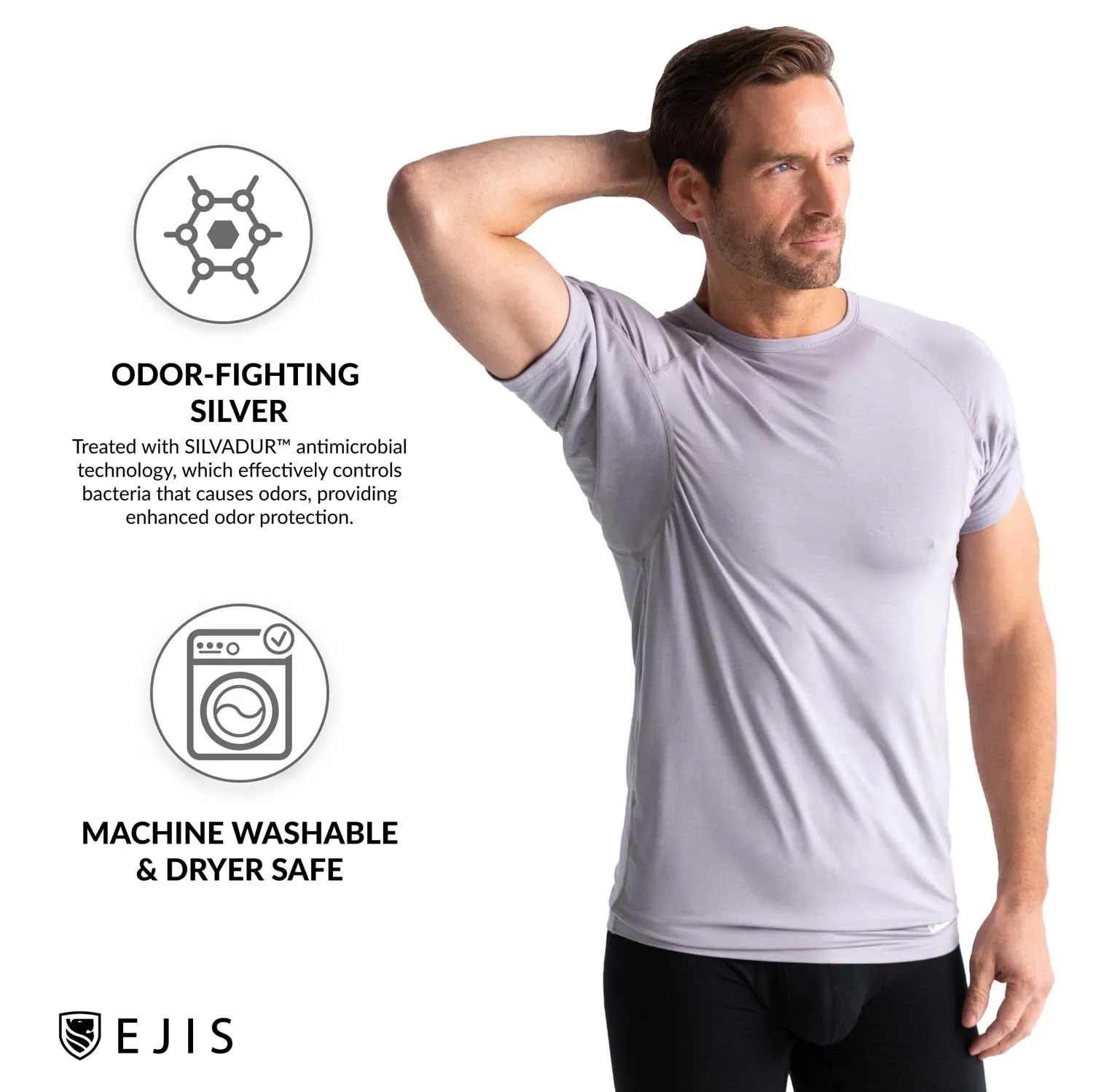 Crew Neck Micro Modal Sweat Proof Undershirt For Men - White 6-Pack