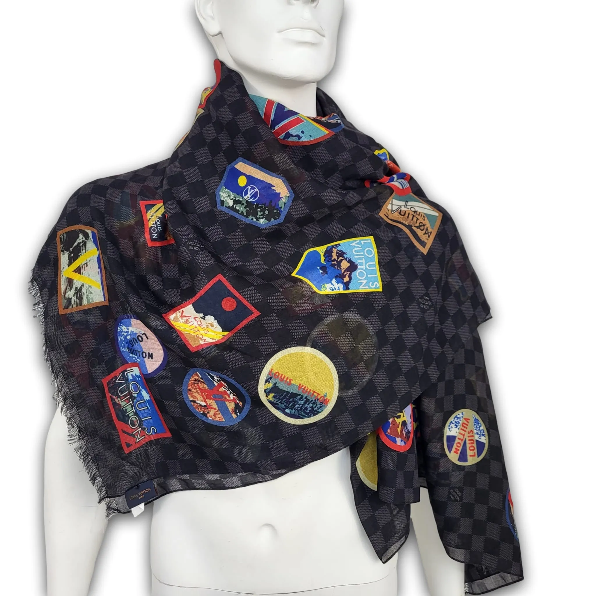 Damier Alpes Shawl Scarf