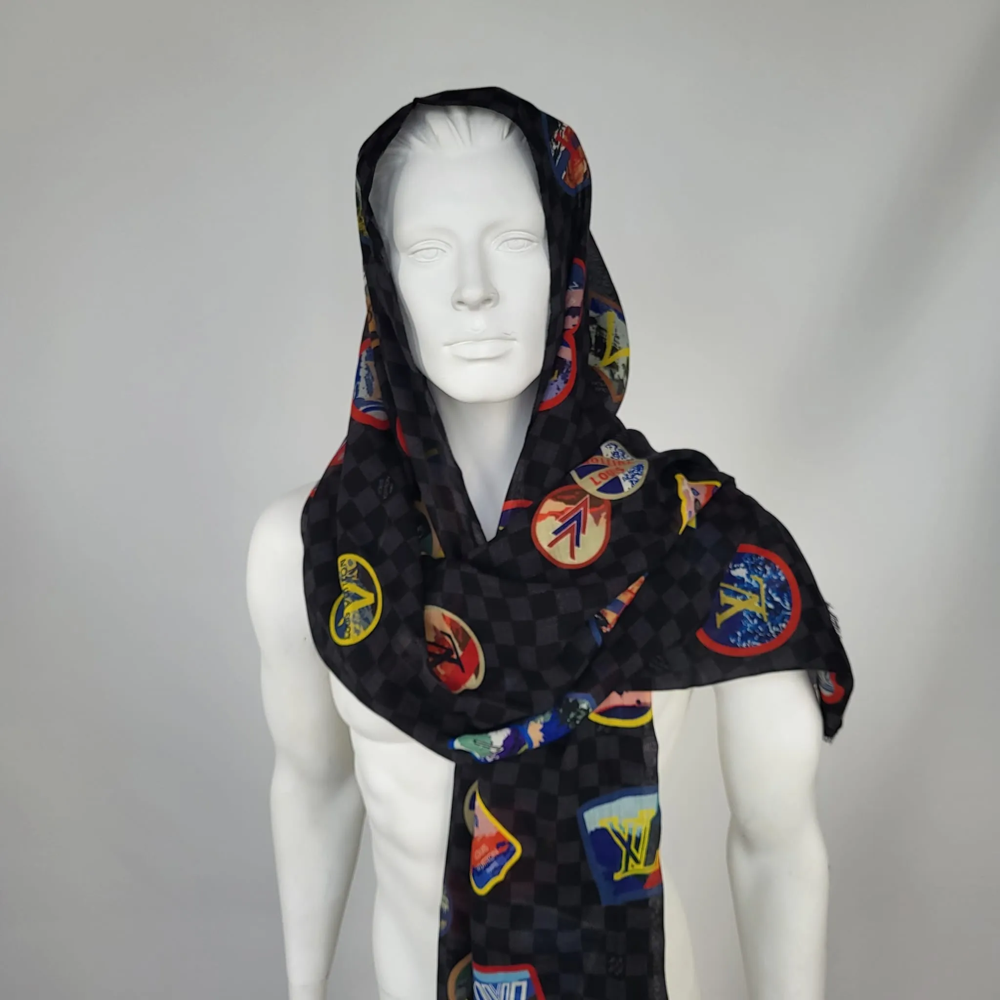 Damier Alpes Shawl Scarf
