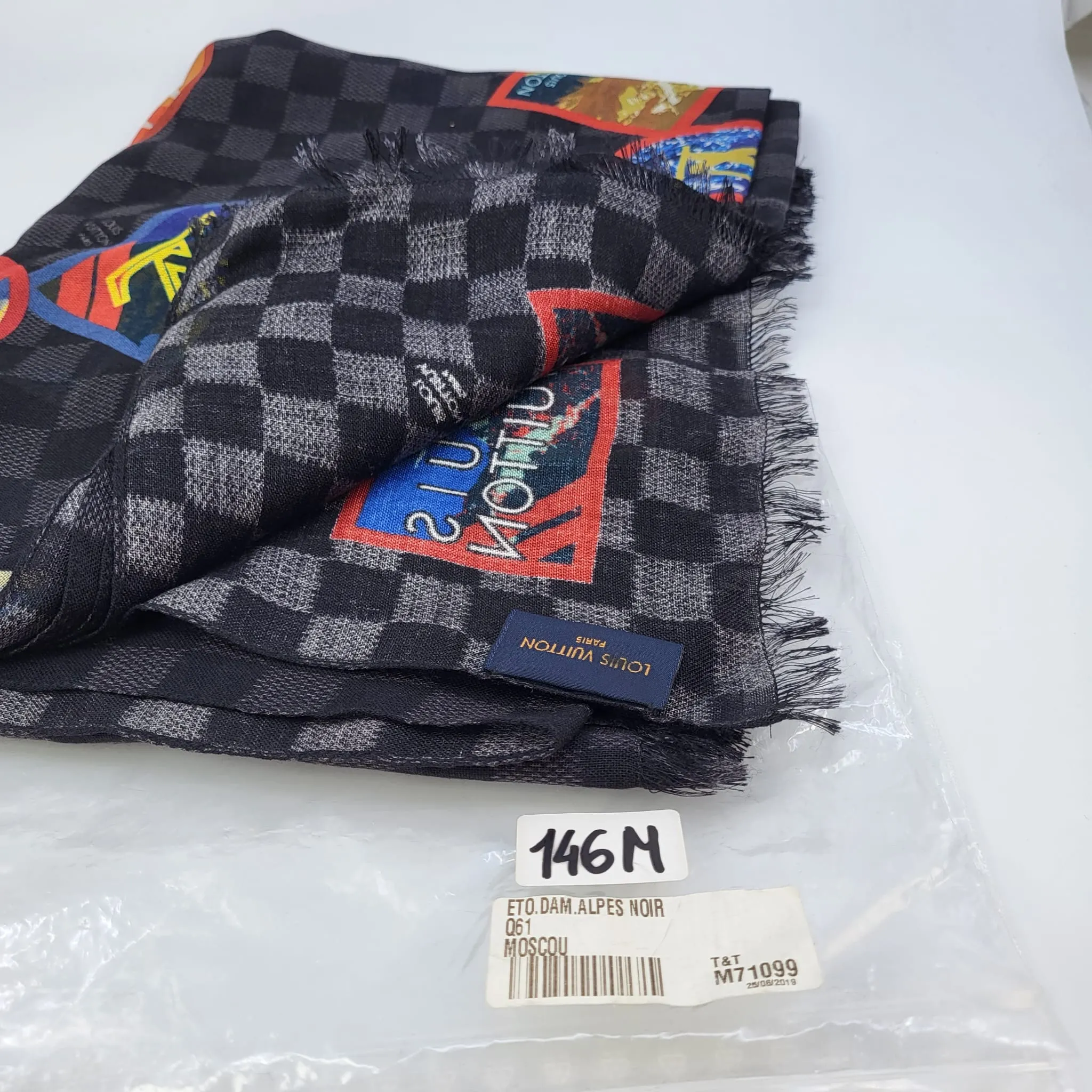 Damier Alpes Shawl Scarf