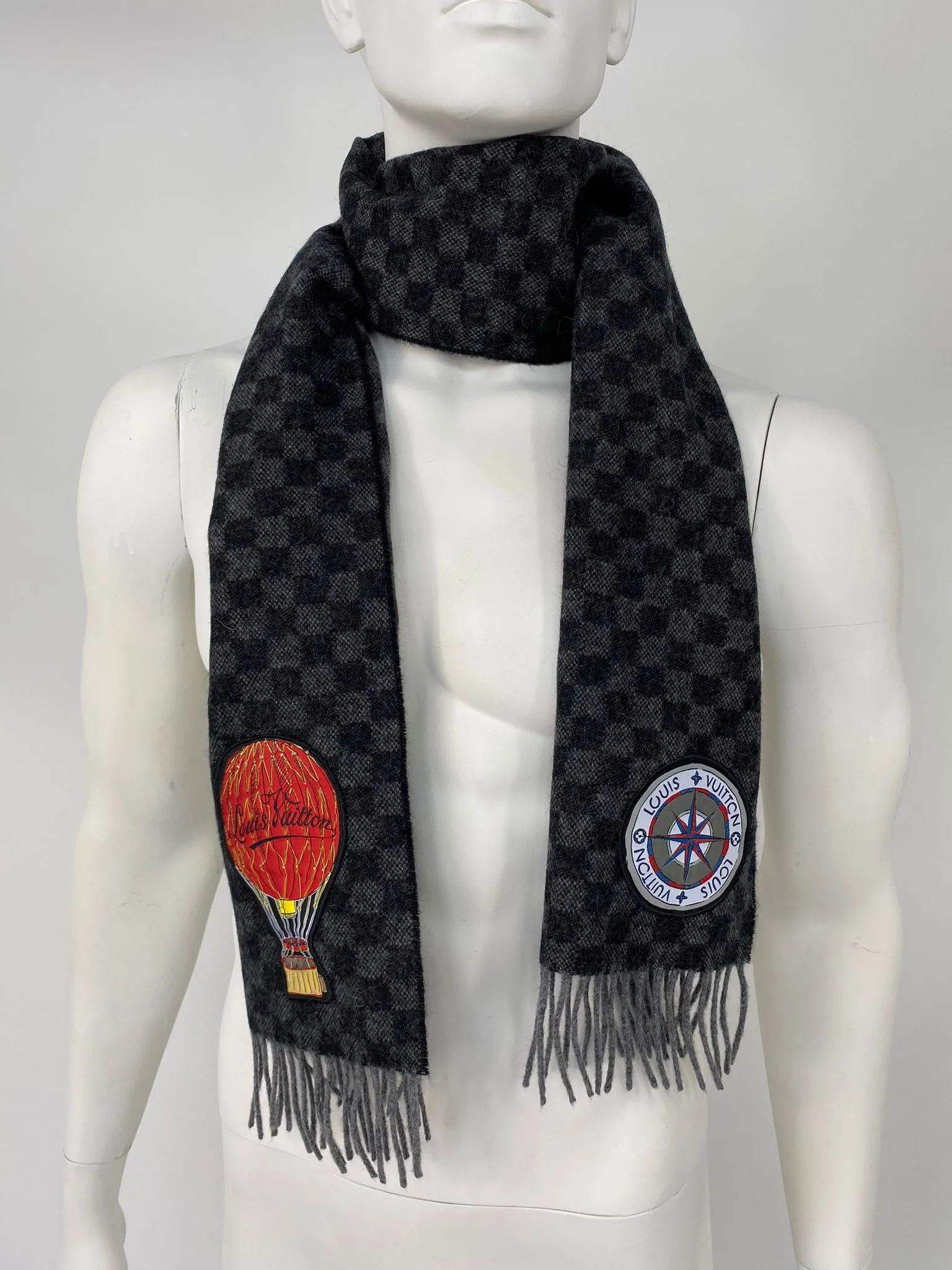 Damier Graphite Map Scarf