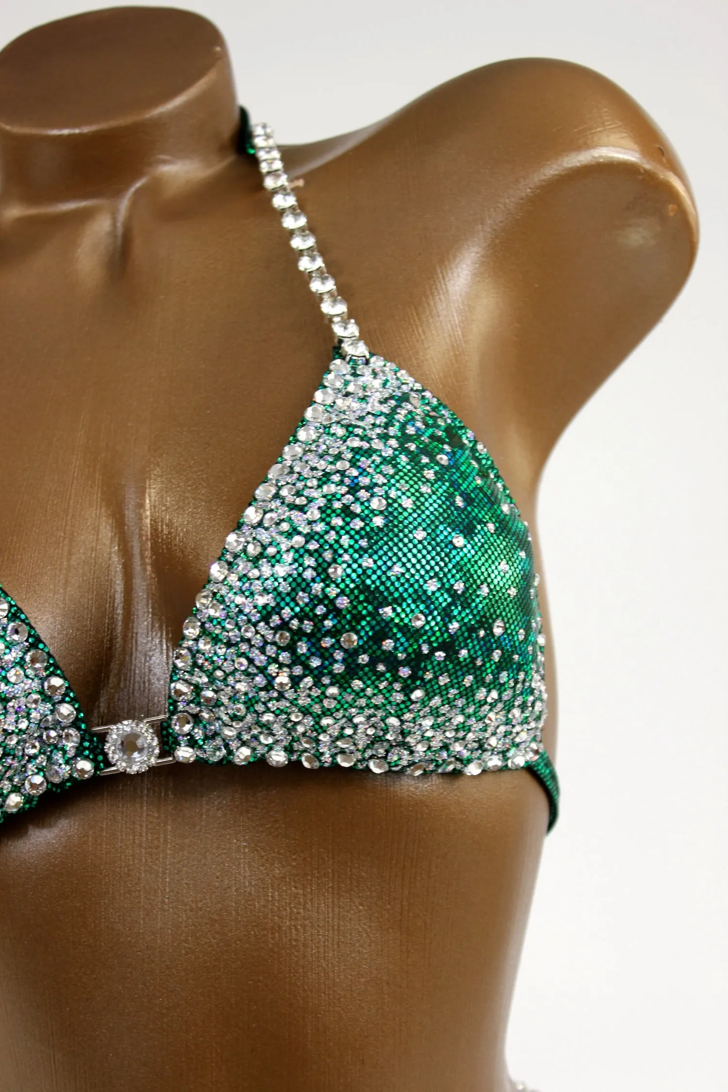 Dark Green Accent Corners Bikini Suit