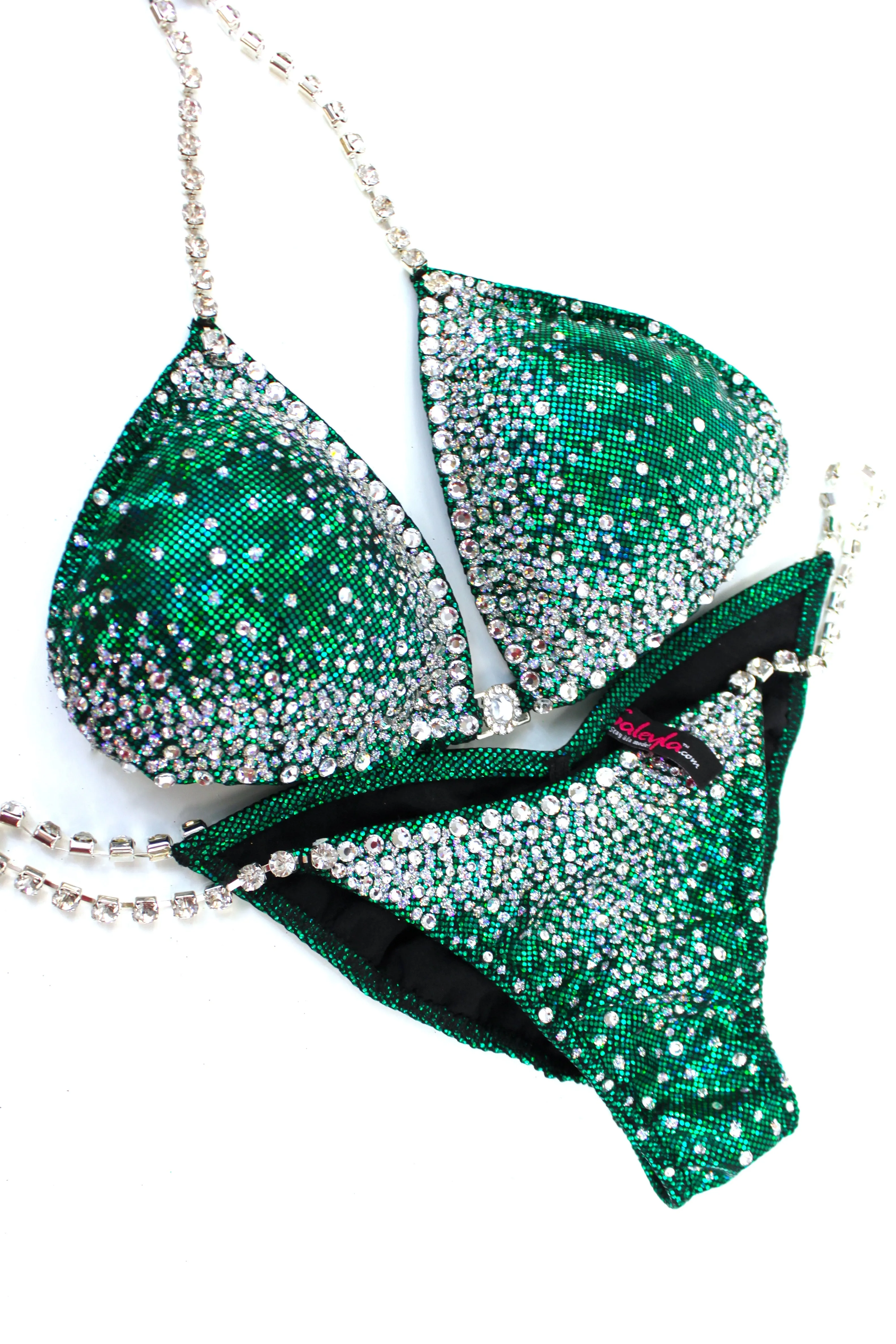 Dark Green Accent Corners Bikini Suit