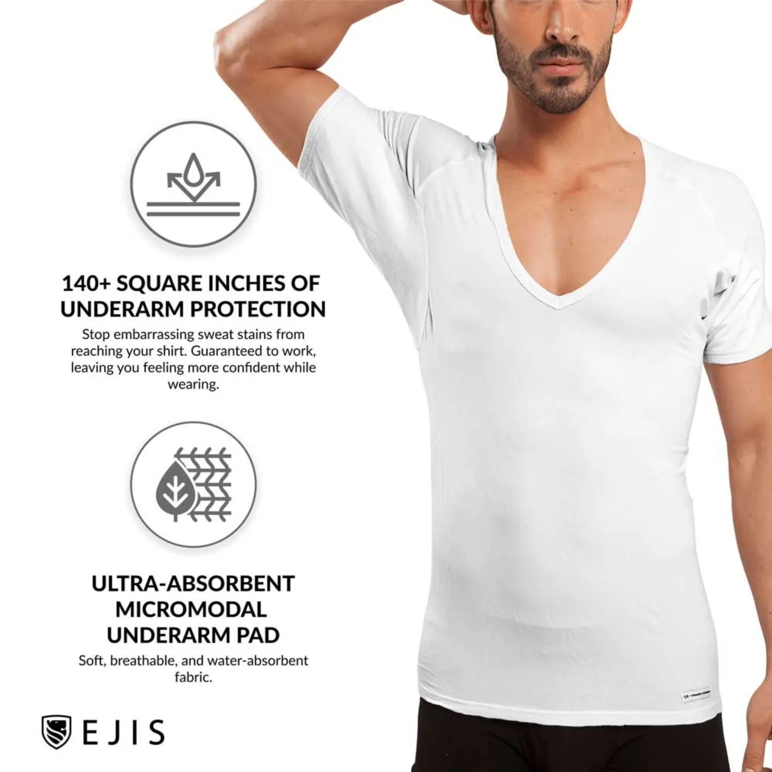 Deep V Micro Modal Sweat Proof Undershirt For Men