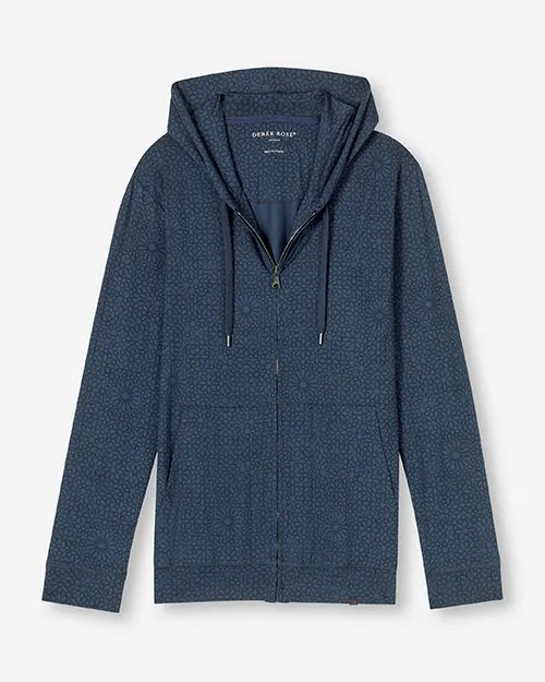 DEREK ROSE | London Micro Modal Hoodie | Navy