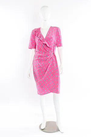 Dotted Drape Wrap Dress