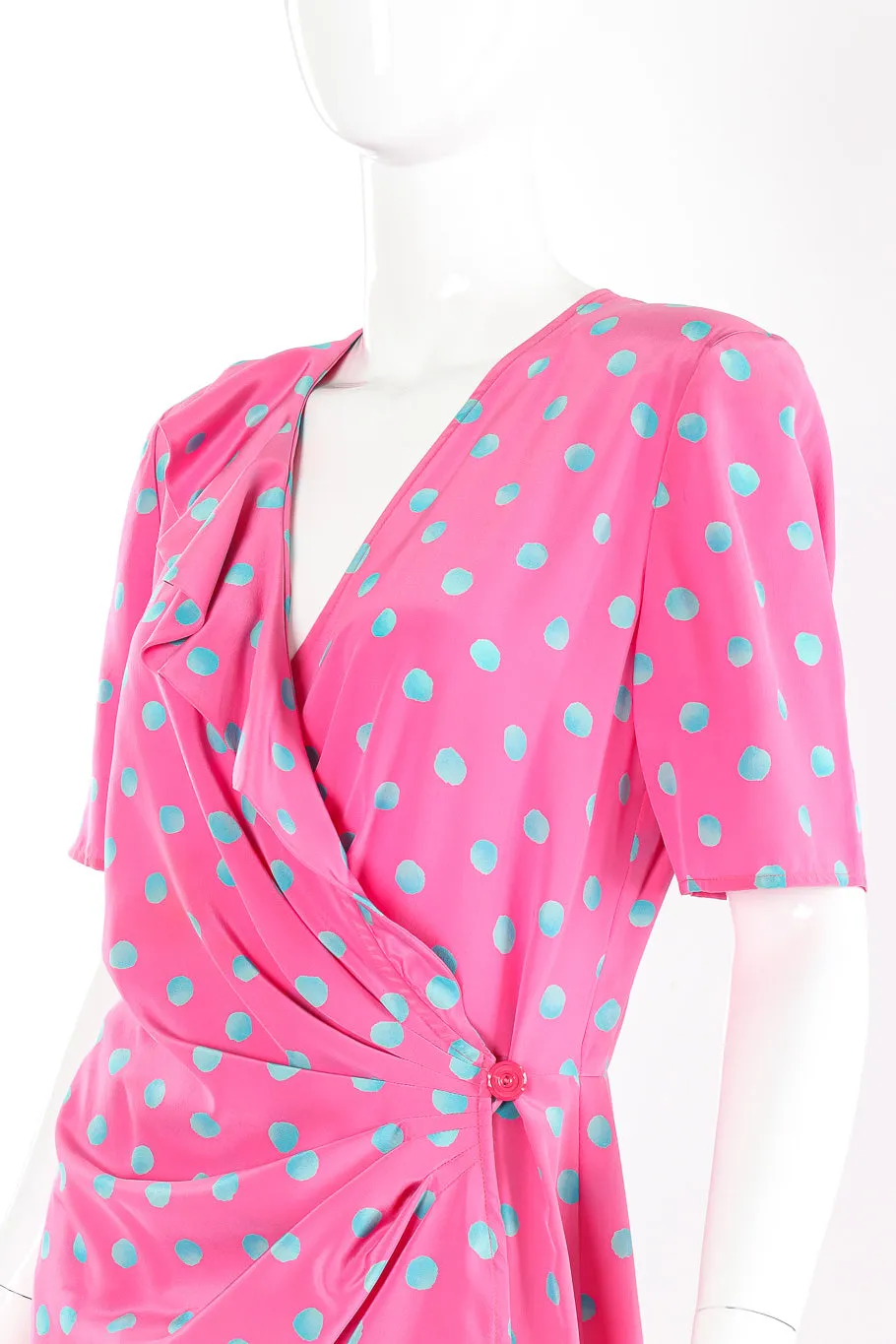 Dotted Drape Wrap Dress
