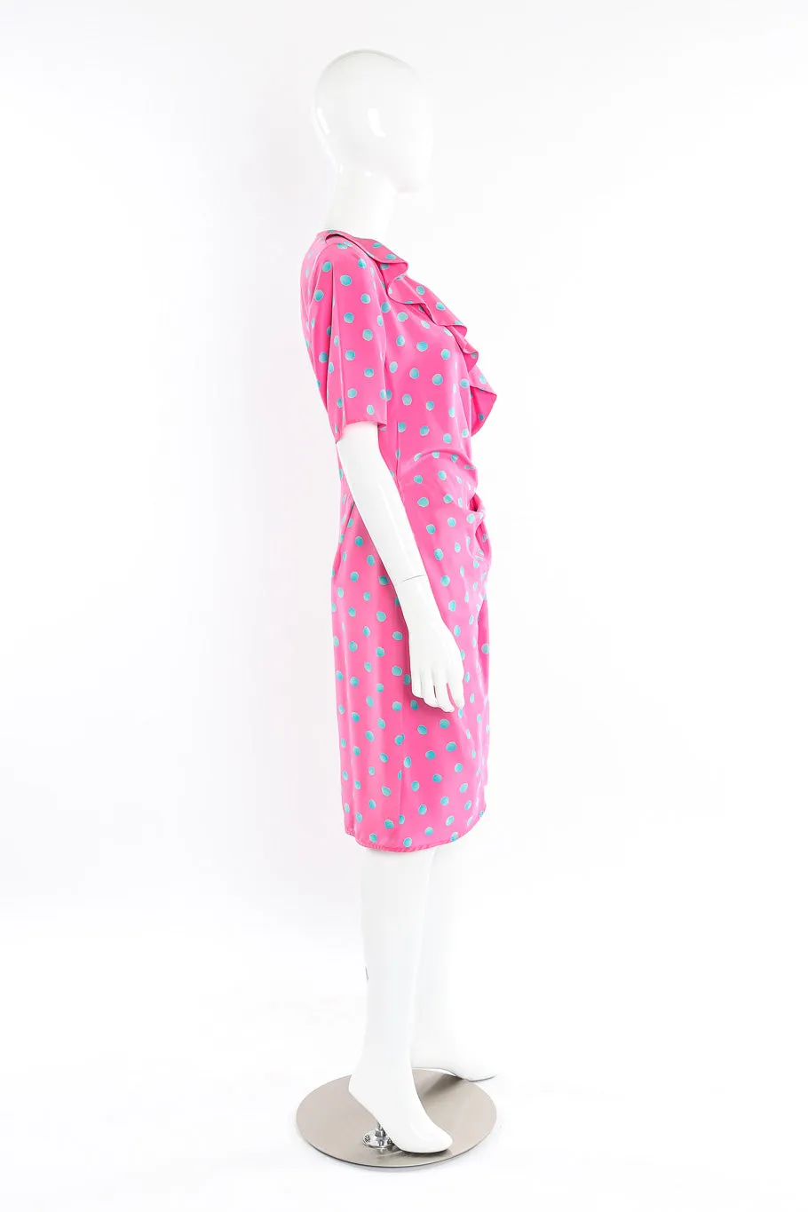 Dotted Drape Wrap Dress