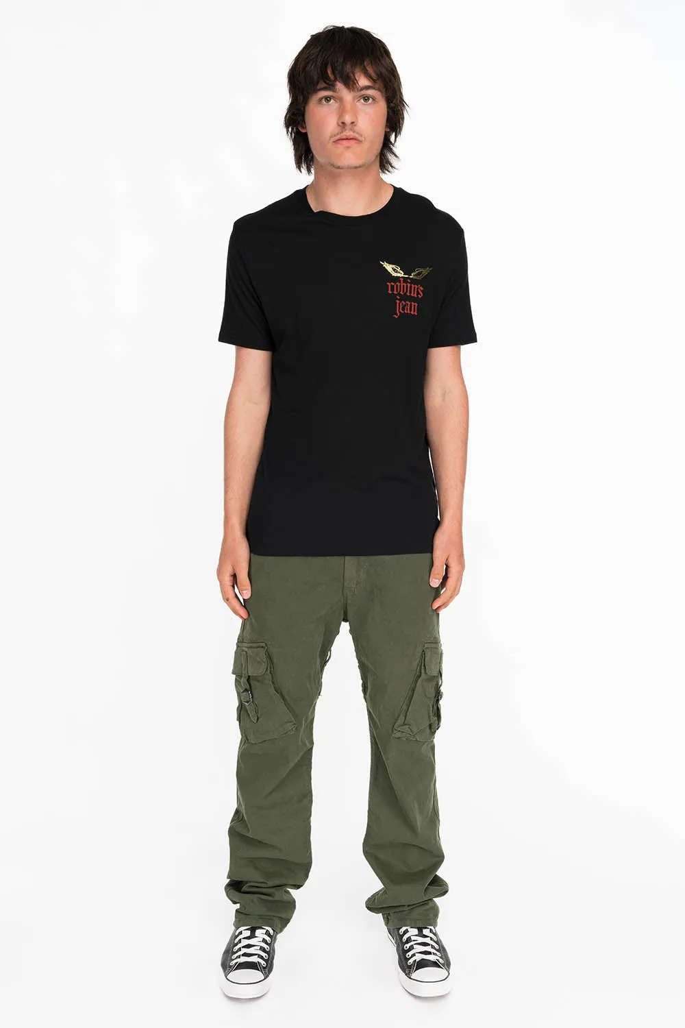 DRAGON KNIGHT TEE WITH GOLD FOIL PRINT IN BLACK