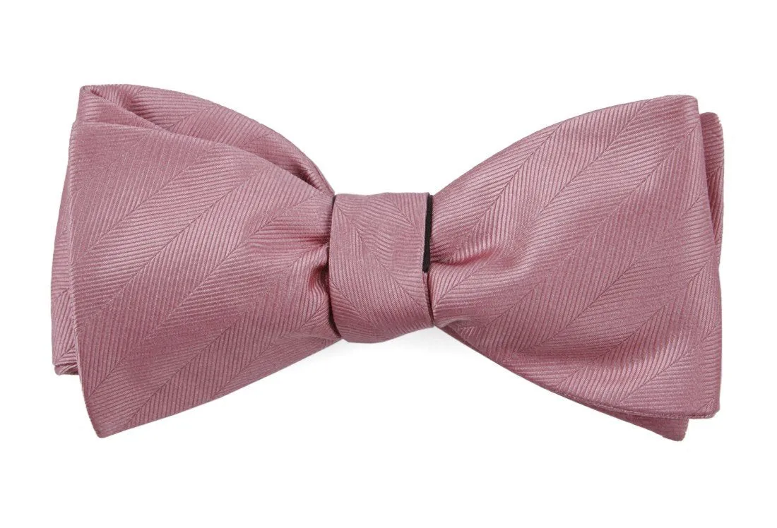 Dusty Rose Herringbone Vow Bow Tie