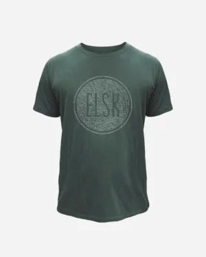 ELSK® WEB LOGO WOOL MEN'S T-SHIRT - STONE GREEN