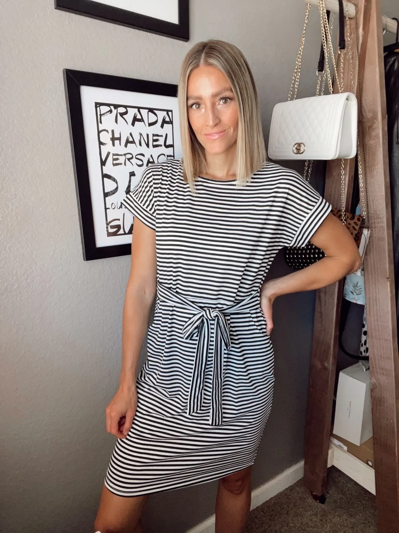 Emerson Striped Tie Waist Dress