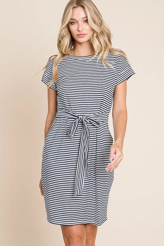 Emerson Striped Tie Waist Dress