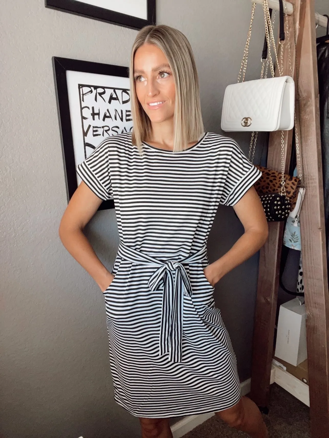 Emerson Striped Tie Waist Dress