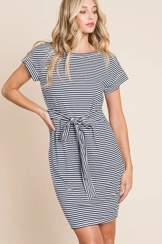 Emerson Striped Tie Waist Dress