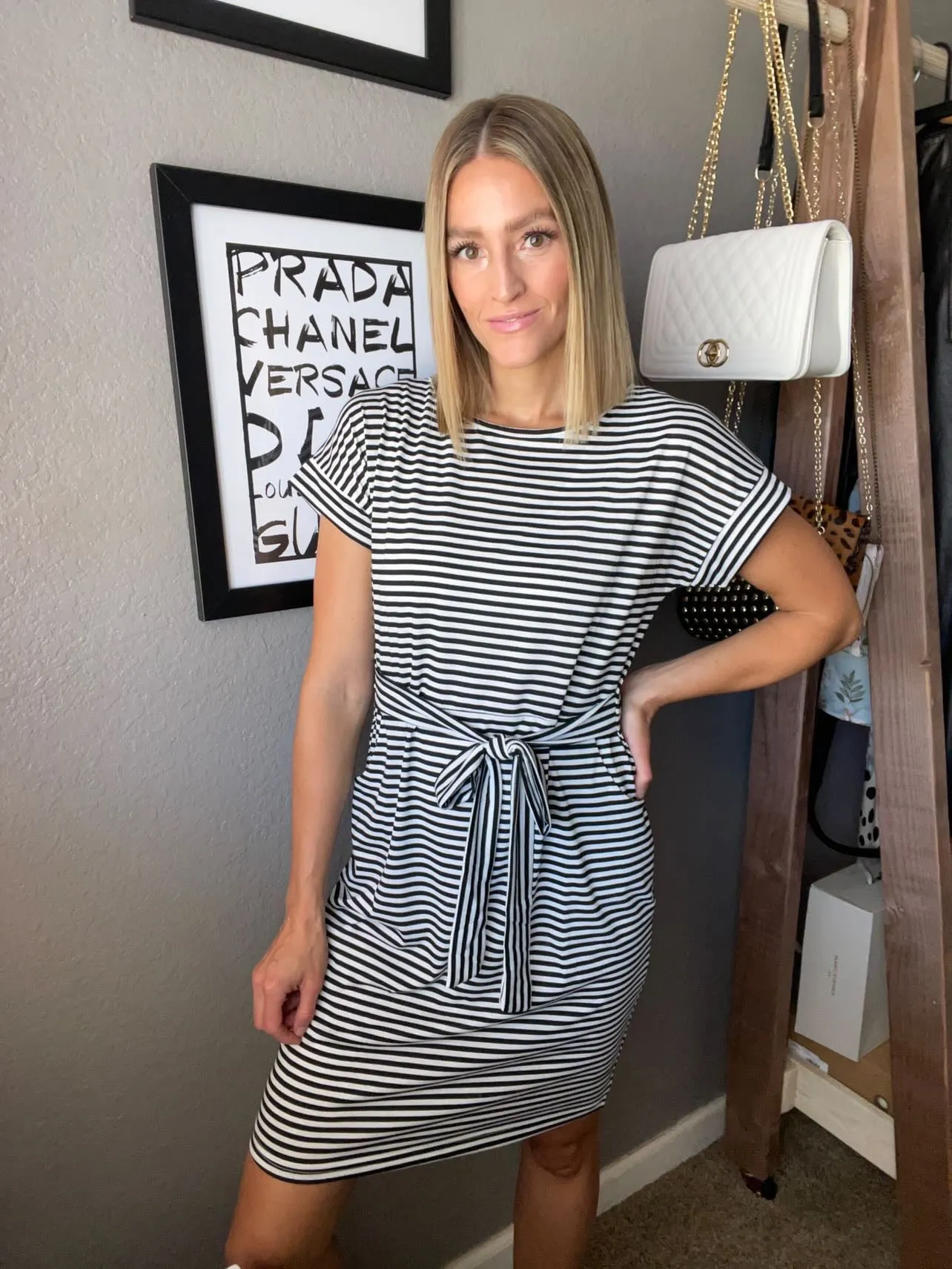 Emerson Striped Tie Waist Dress