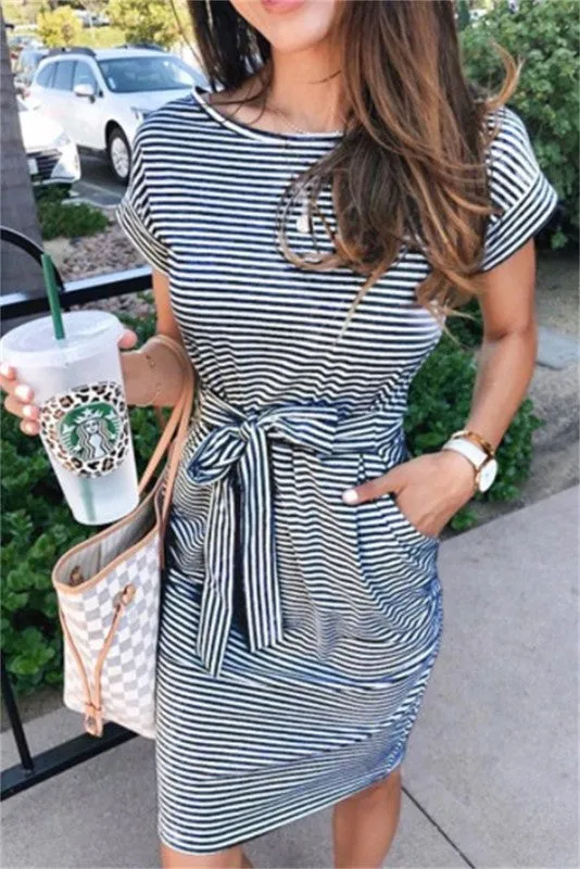 Emerson Striped Tie Waist Dress