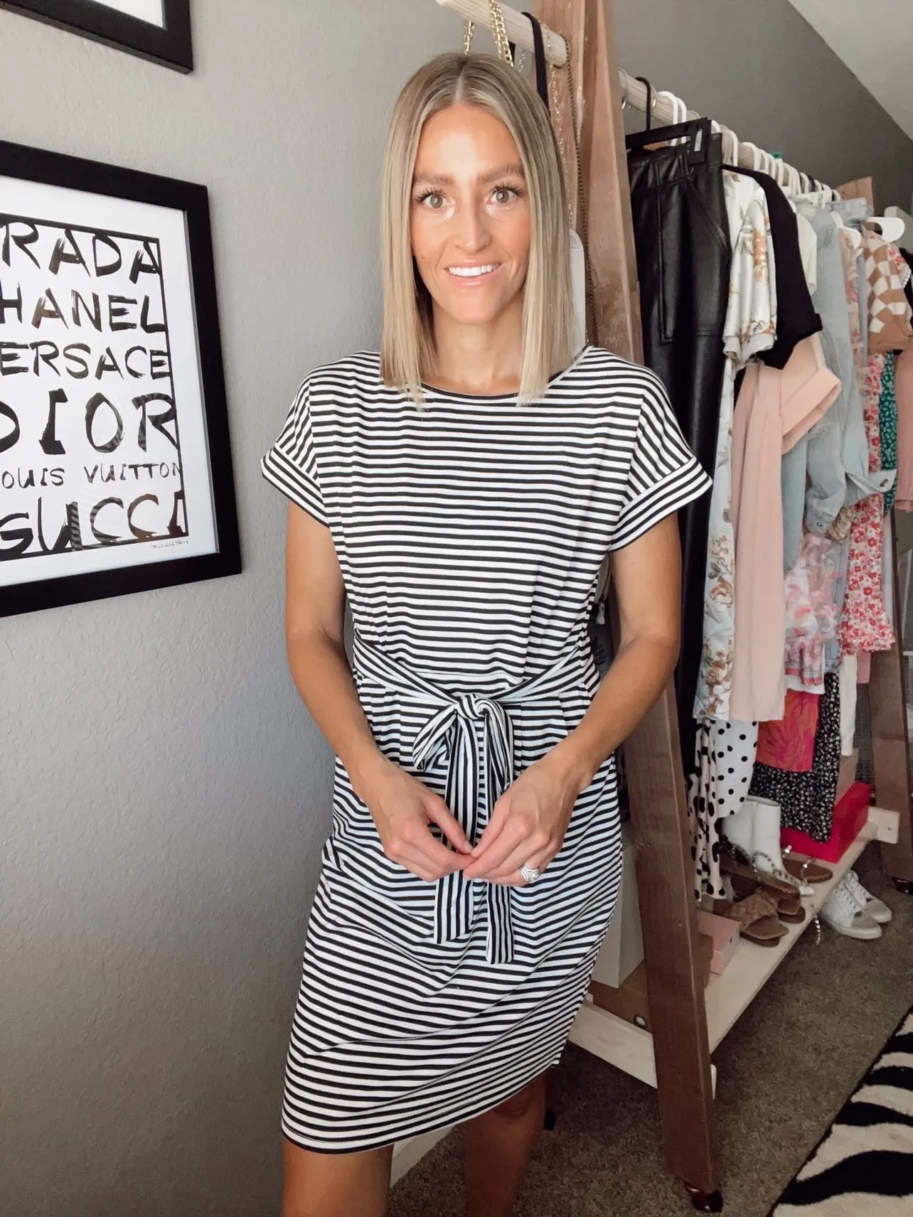 Emerson Striped Tie Waist Dress