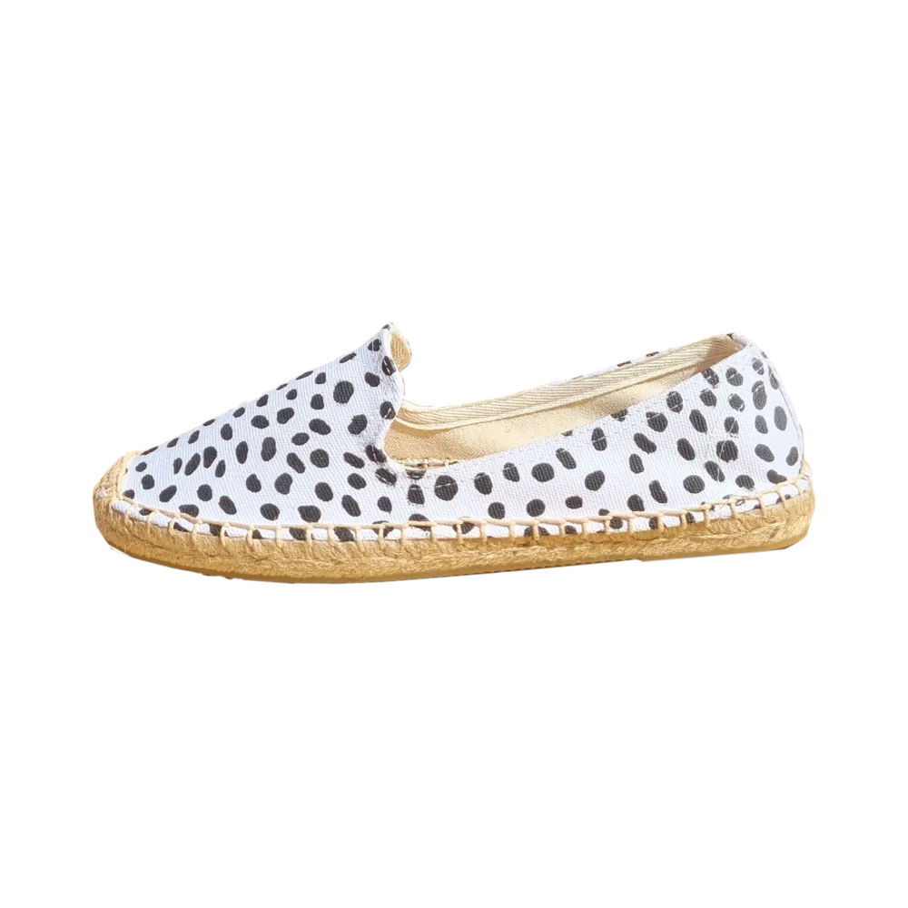 Espadrilles Rubber Sole - Dotted White