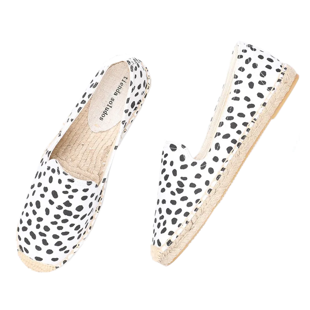 Espadrilles Rubber Sole - Dotted White