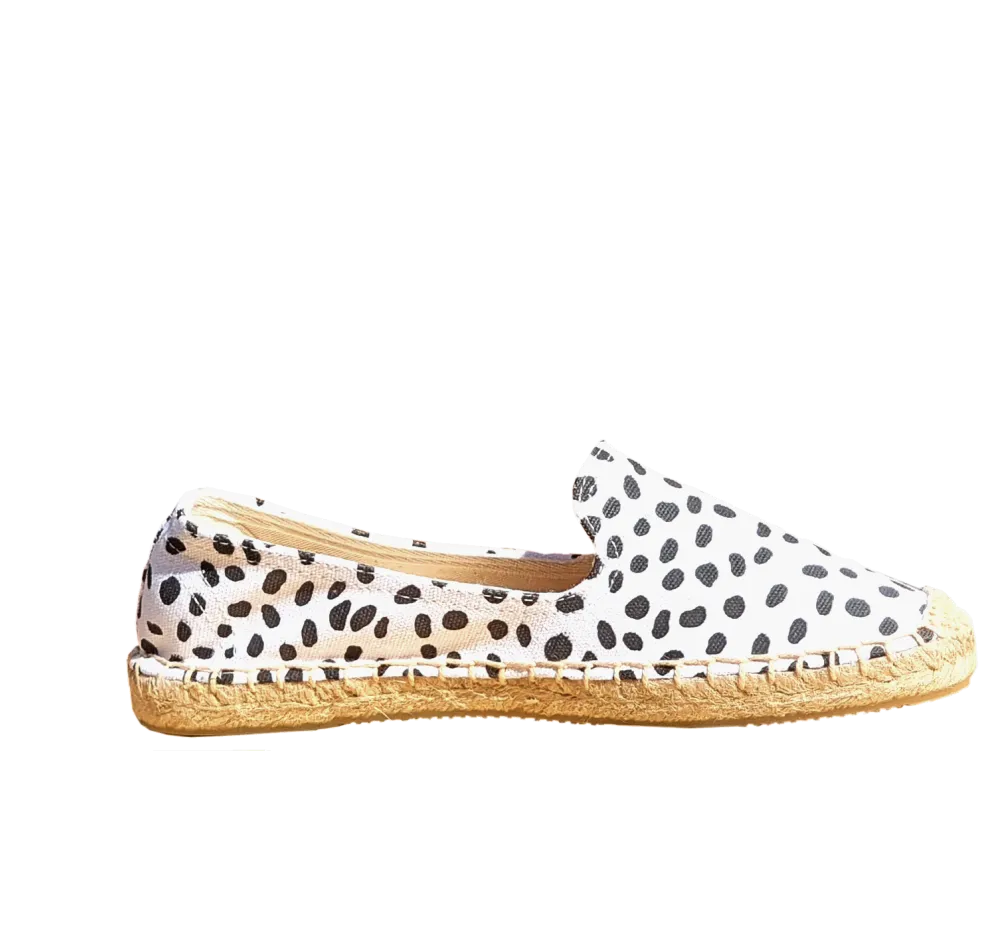 Espadrilles Rubber Sole - Dotted White