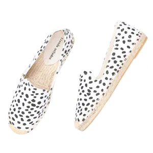 Espadrilles Rubber Sole - Dotted White